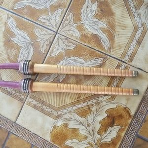 Primitive wooden candle holders